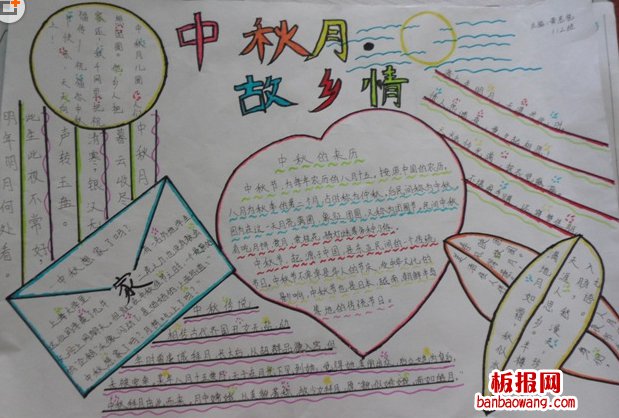 中秋月故乡情手抄报