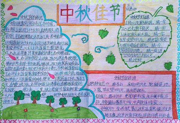 欢度中秋佳节手抄报