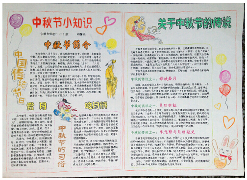 月色下的中秋节手抄报