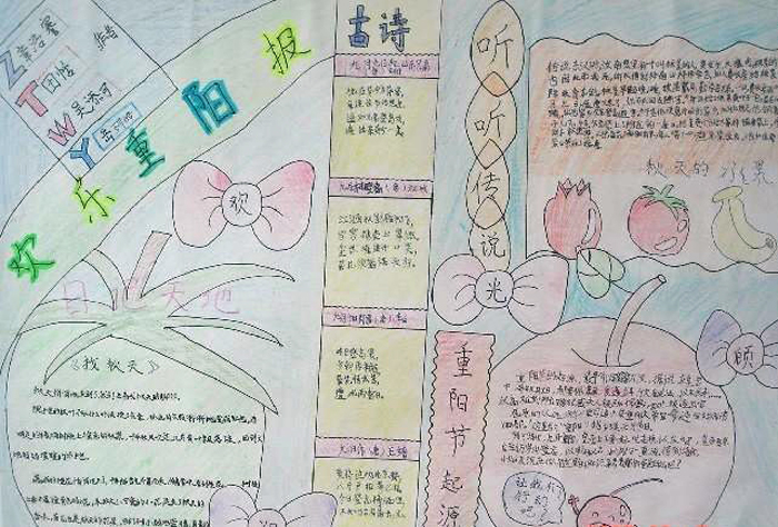 九九重阳节手抄报图片，欢乐重阳