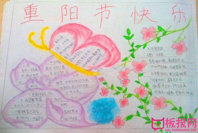 欢度重阳节手抄报，重阳节快乐