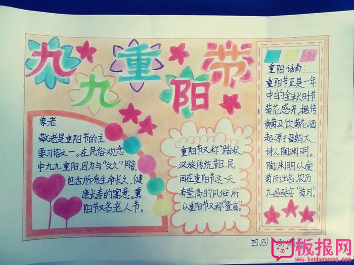 九九重阳节手抄报图片，重阳话菊