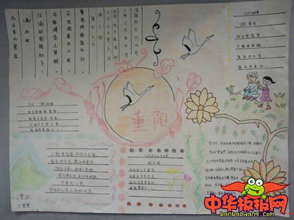 小学生重阳节手抄报图片，九九重阳节到啦