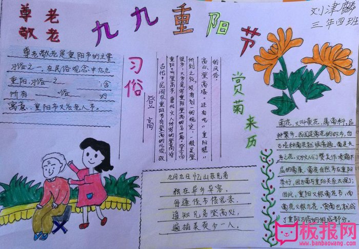 优秀重阳节手抄报图片，重阳敬老