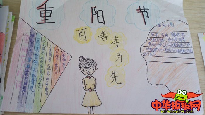 2018年重阳节手抄报简单好看，九九重阳节