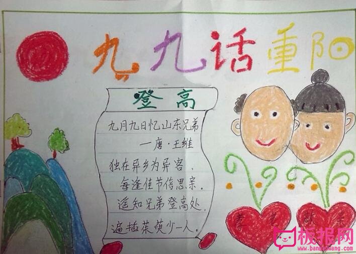重阳节手抄报图片简单又漂亮，思念亲人的节日