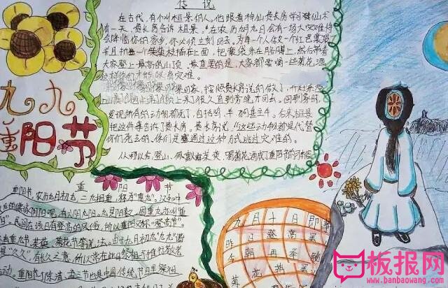 重阳节手抄报图片大全简单又好看，九九登高一览众山小（五张）