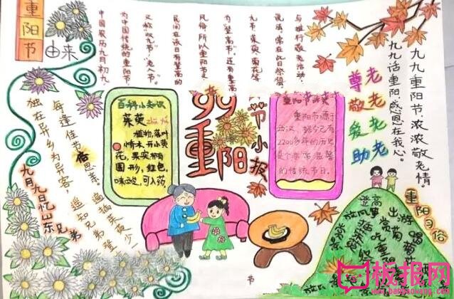 重阳节手抄报图片大全简单又好看，九九登高一览众山小（五张）