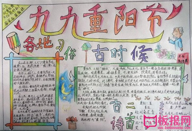 九九重阳节手抄报，古时候各地习俗