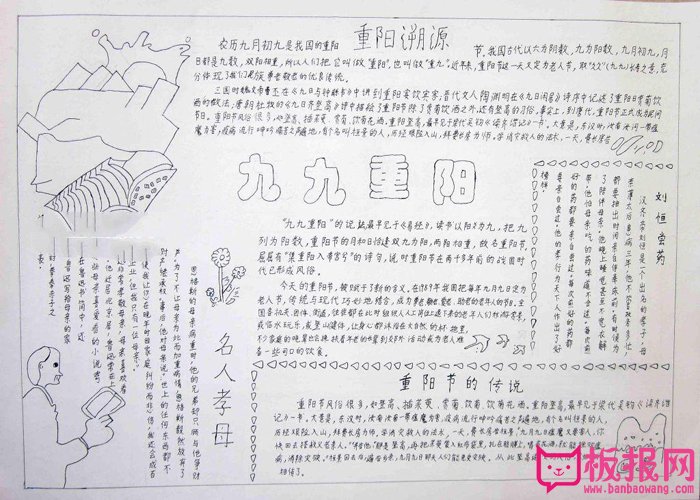 九九重阳节手抄报图片，重阳溯源