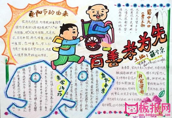 重阳节手抄报内容图片，百善孝为先