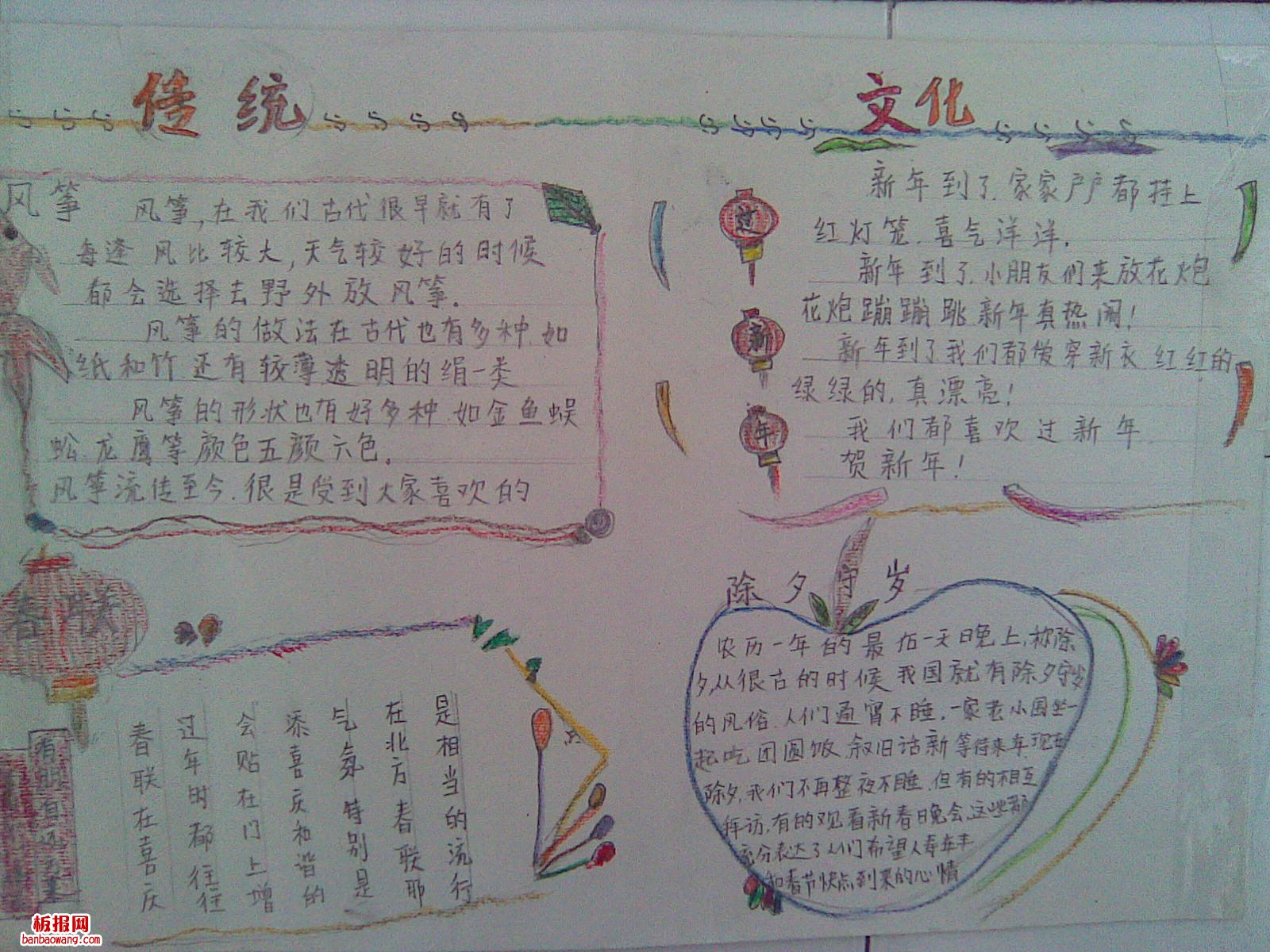 最新简单的除夕夜手抄报