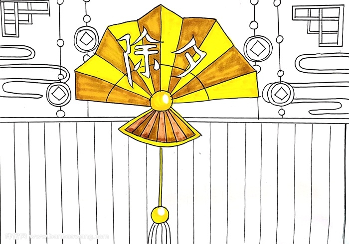 除夕手抄报四年级，除夕手抄报简单又漂亮