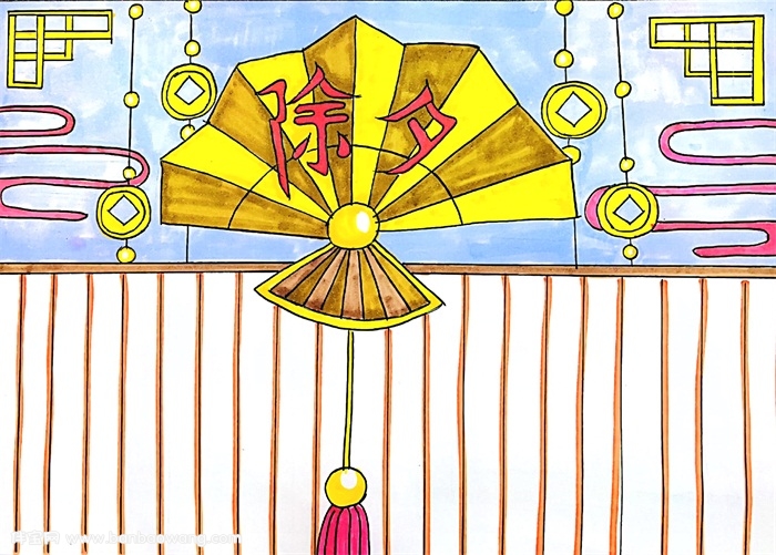 除夕手抄报四年级，除夕手抄报简单又漂亮
