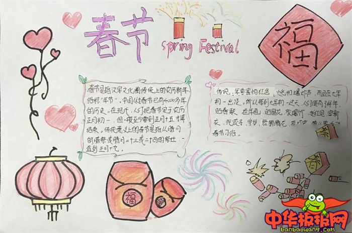 我们的节日春节手抄报，春节到啦