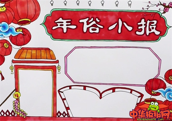 漂亮的年俗手抄报图片，春节年俗文化手抄报