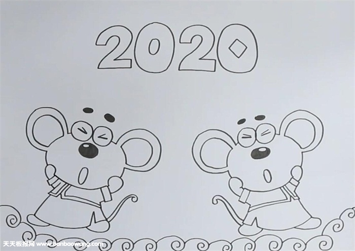 2020鼠年春节手抄报怎么画