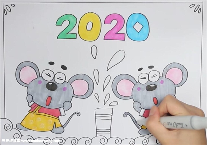 2020鼠年春节手抄报怎么画
