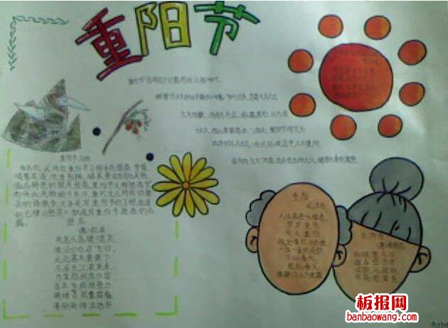 独在异乡为异客重阳节手抄报