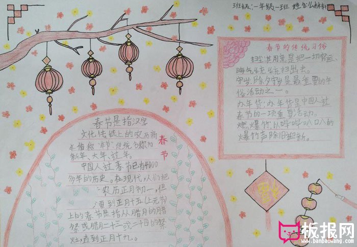 2018狗年春节手抄报，喜迎新春