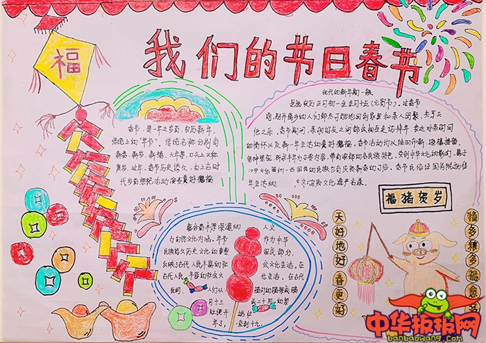 2019年春节手抄报图片大全，欢度春节