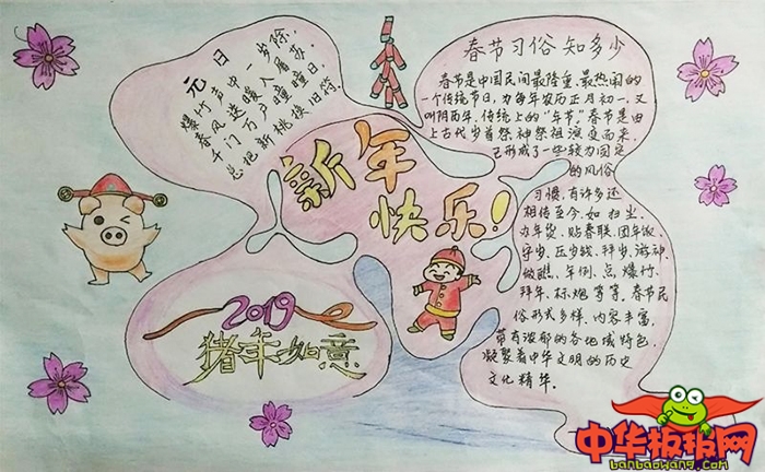 2019年春节手抄报图片大全，欢度春节