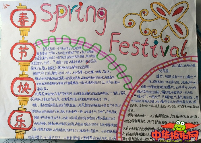 2019年小学生春节手抄报图片，春节快乐