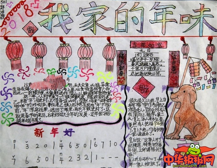简单的春节手抄报图片，过年啦
