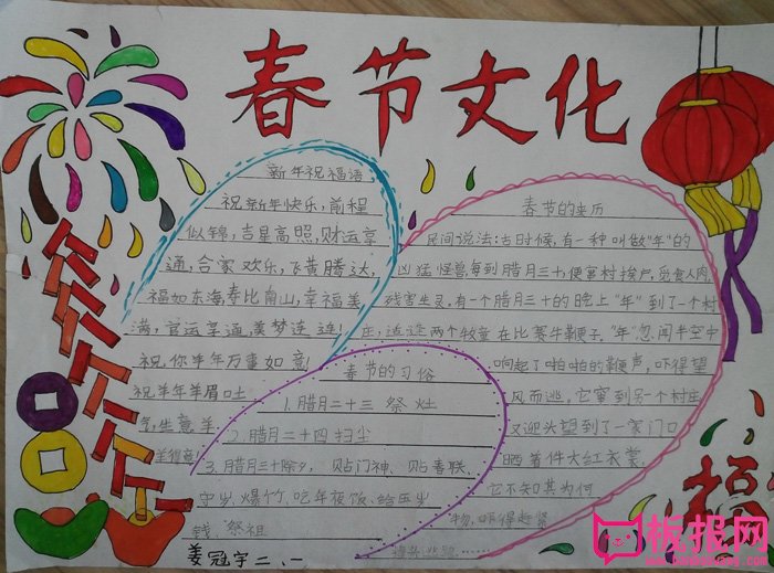 2018狗年春节手抄报图片，春节文化