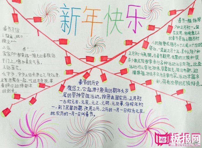 2018年春节手抄报图片大全，喜迎新春（6张）