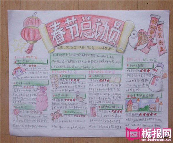 2018年春节手抄报图片大全，春节到了（6张）