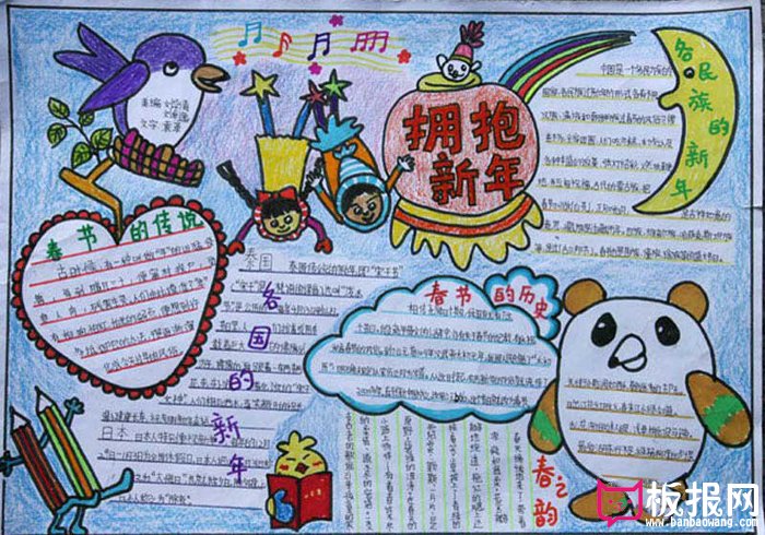 2018狗年春节手抄报图片大全，旺旺狗年