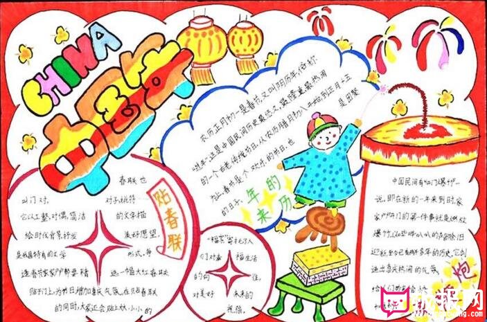 春节手抄报，欢庆中国年
