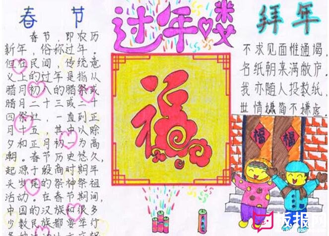 新年快乐手抄报