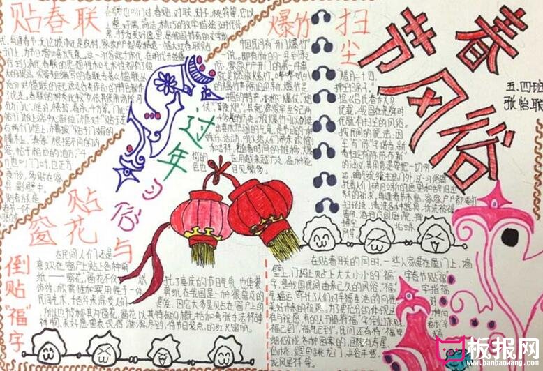中华习俗，春节风俗手抄报