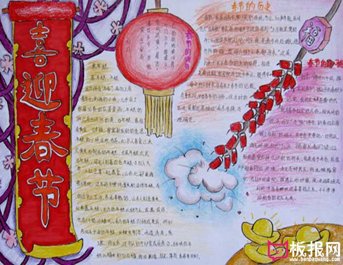 春节习俗手抄报，喜迎春节