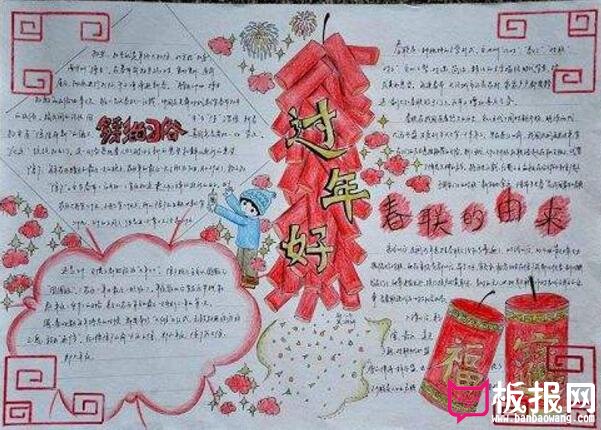 迎新春过大年，春节手抄报