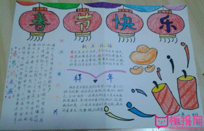 春节手抄报图片，新春快乐