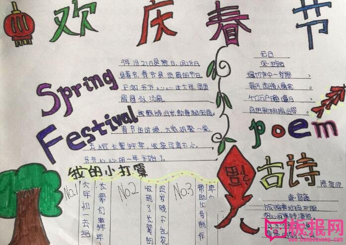 2018喜迎春节手抄报图片大全，欢度春节（六张）