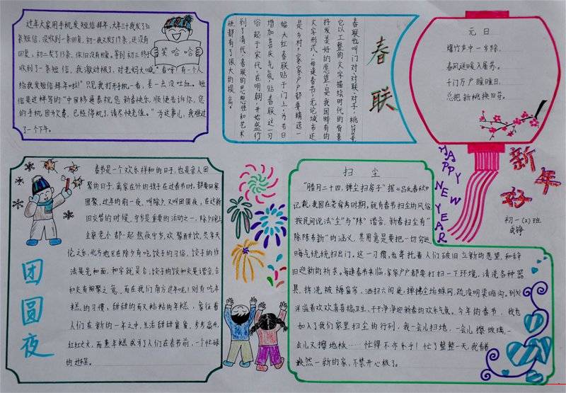板块式春节手抄报