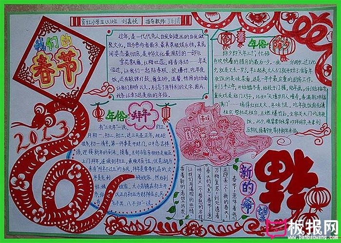 2017年春节手抄报，我们的春节