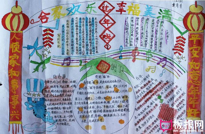 2017年春节手抄报图片大全，阖家欢乐幸福美满