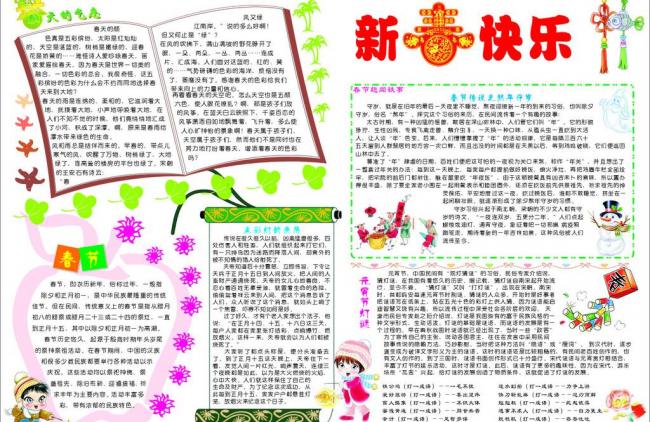 最新新春手抄报寒假必备