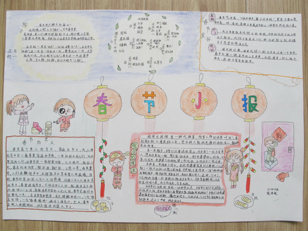 六年级春节小报