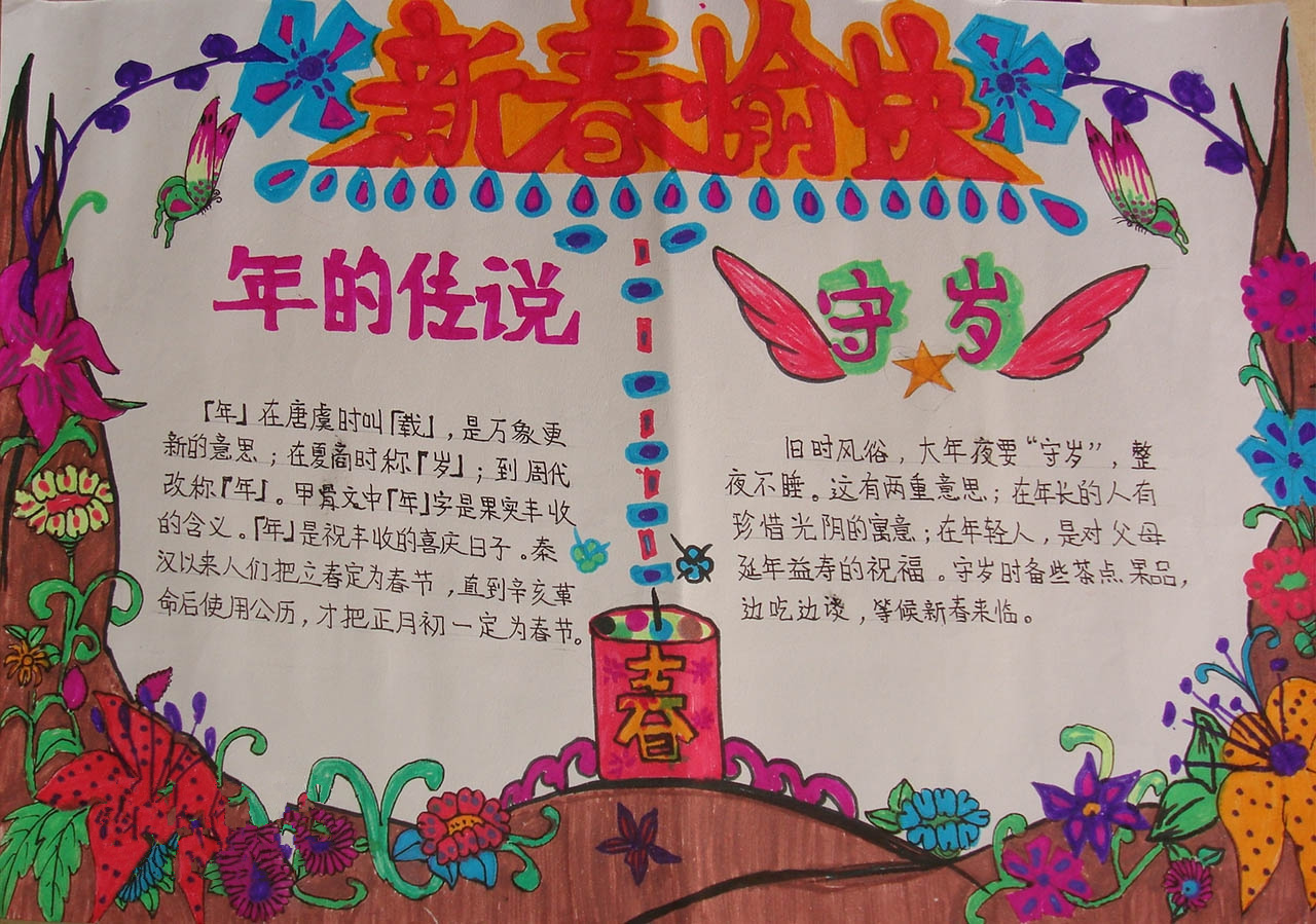 简单的春节小报