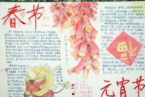 美美的春节手抄报