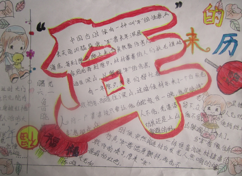 春节手抄报一角设计