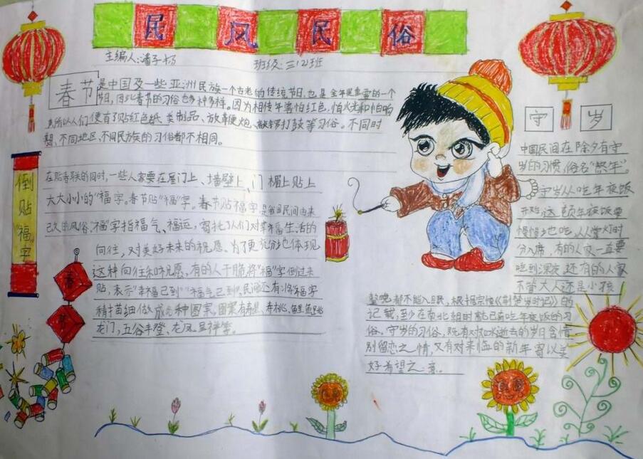 春节手抄报-民风民俗