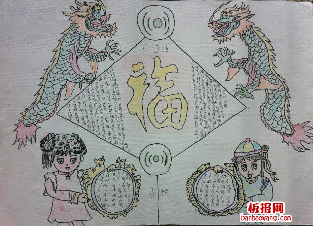 福满新春春节手抄报