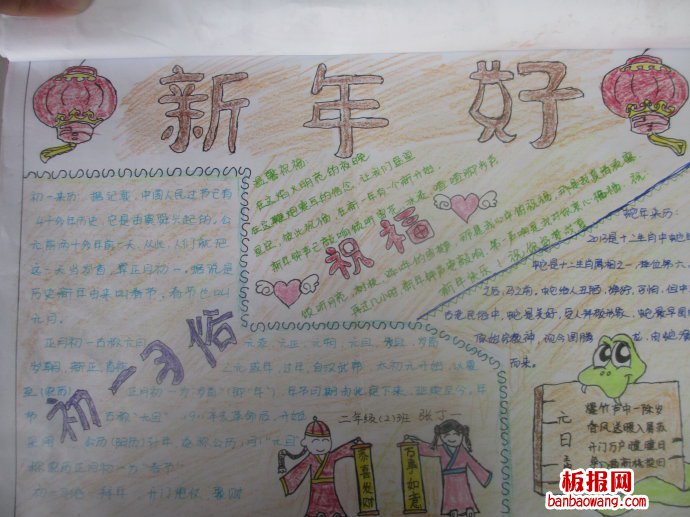新年新气象，初一习俗多春节手抄报